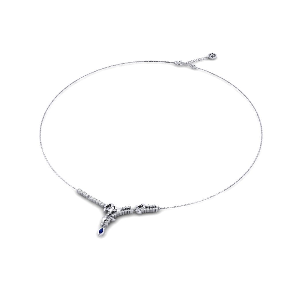 シルバ925 サファイア 女性ネックレス Cienna