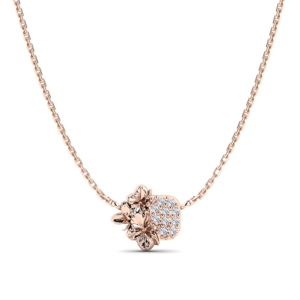 14k Oro Rosa Collar de Mujer Cranberry