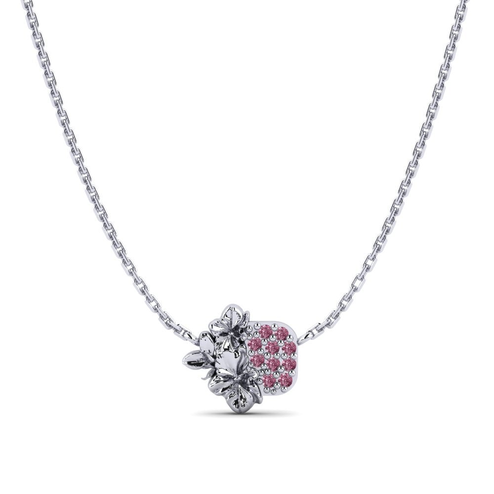 Plata 925 Granate Rhodolite Collar de Mujer Cranberry