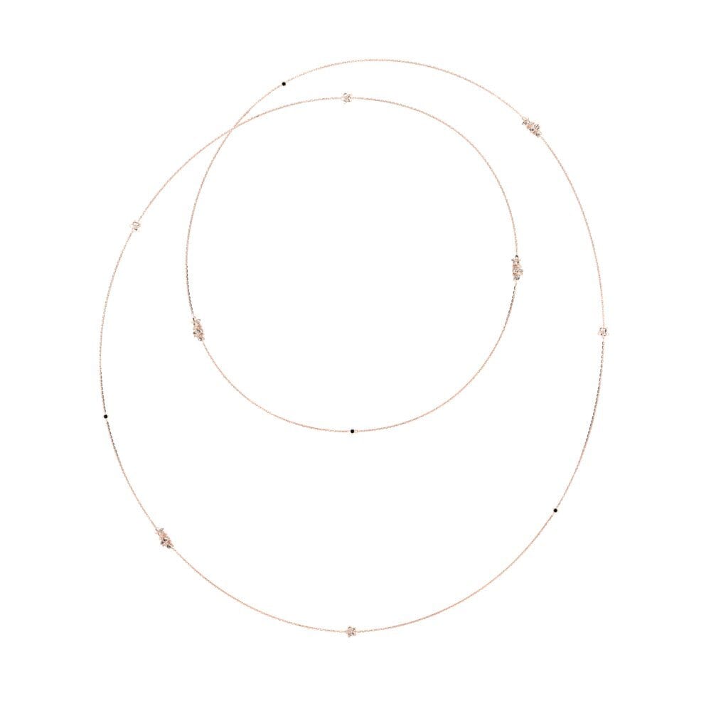 18k Oro Rosa Ónix Negro Collar de Mujer Duvera