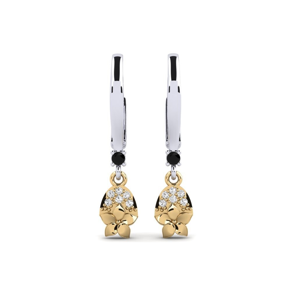 585 Weiß & Gelbgold Schwarzer Onyx Damen ohrring Eleventh