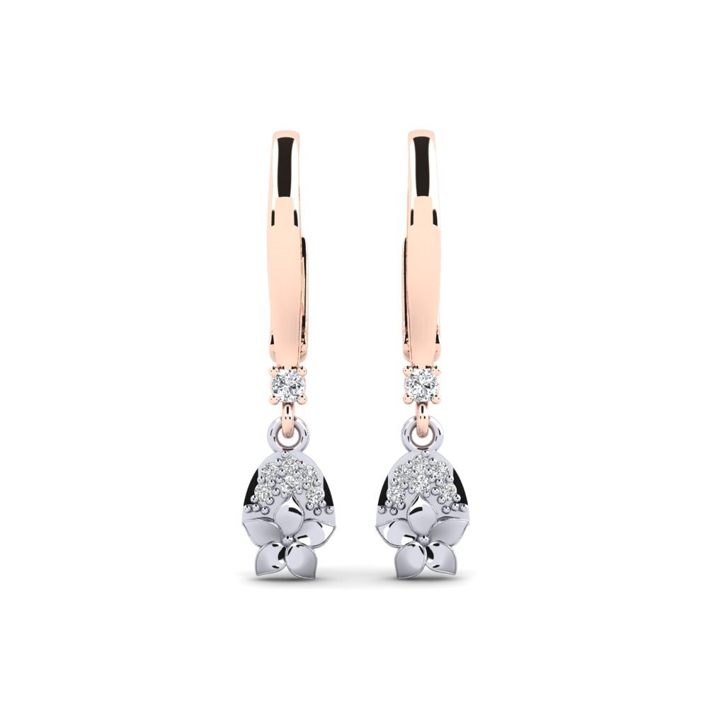 Vàng Trắng-Đỏ 14K Kim Cương Bông tai nữ Eleventh