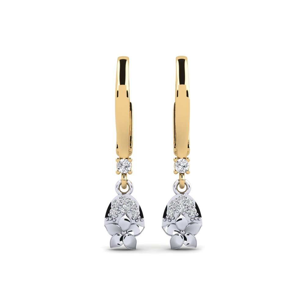 Vàng-Trắng 14K Kim Cương Bông tai nữ Eleventh