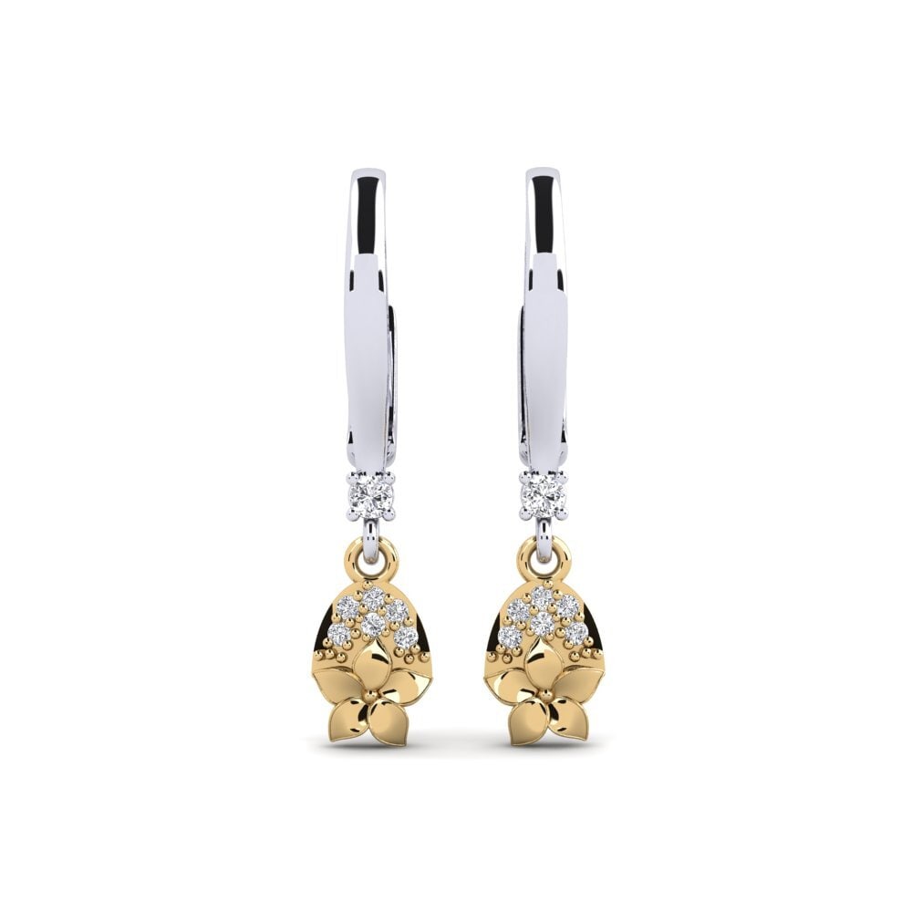 585 Weiß & Gelbgold Labor-gezüchteter Diamant Damen ohrring Eleventh