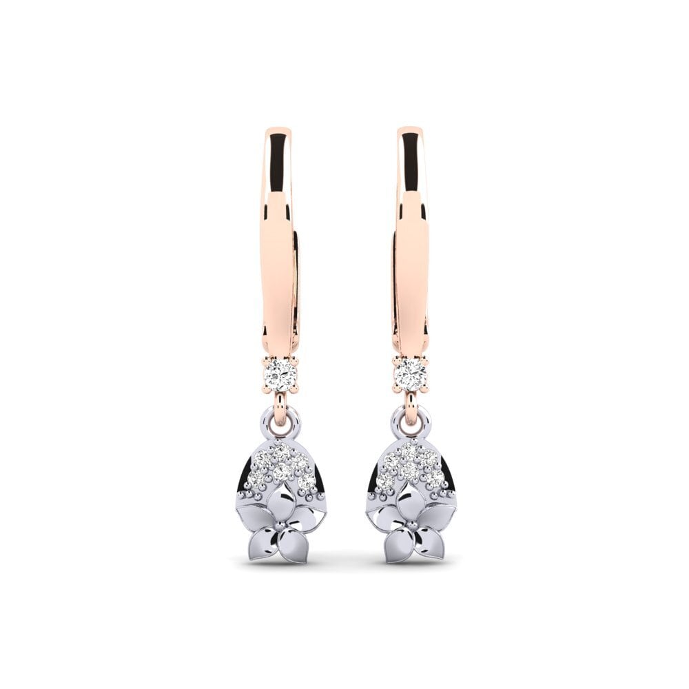 Vàng Trắng-Đỏ 9K Đá Moissanite Bông tai nữ Eleventh