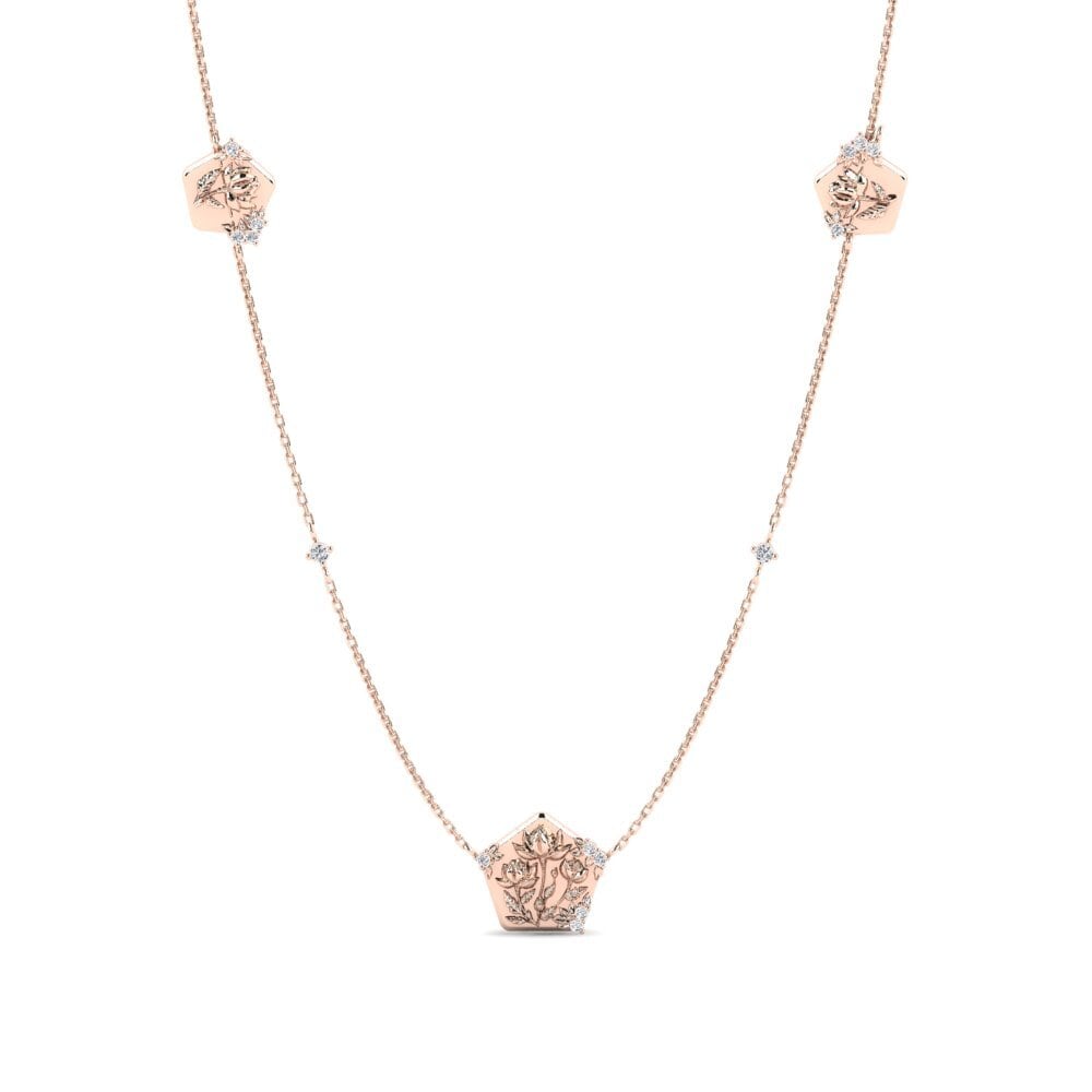 14k Oro Rosa Collar de Mujer Escultura