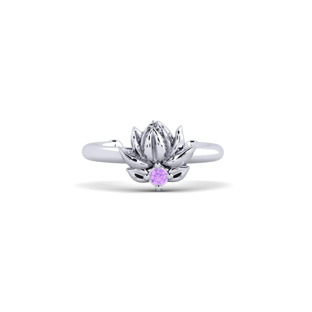 Vàng Trắng 14K Đá Thạch Anh Tím Bông tai nữ Etterklang