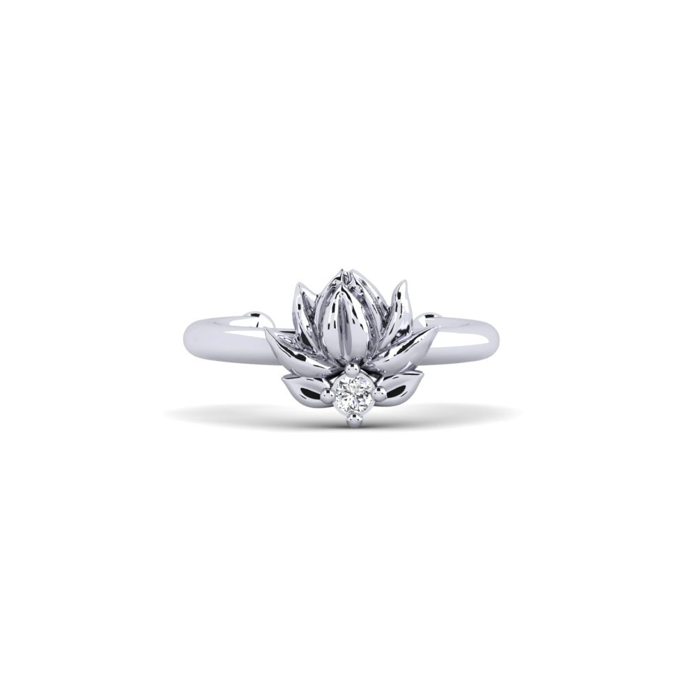 18k Oro Blanco Redondo Diamante cultivado en laboratorio Pendiente de mujer Etterklang