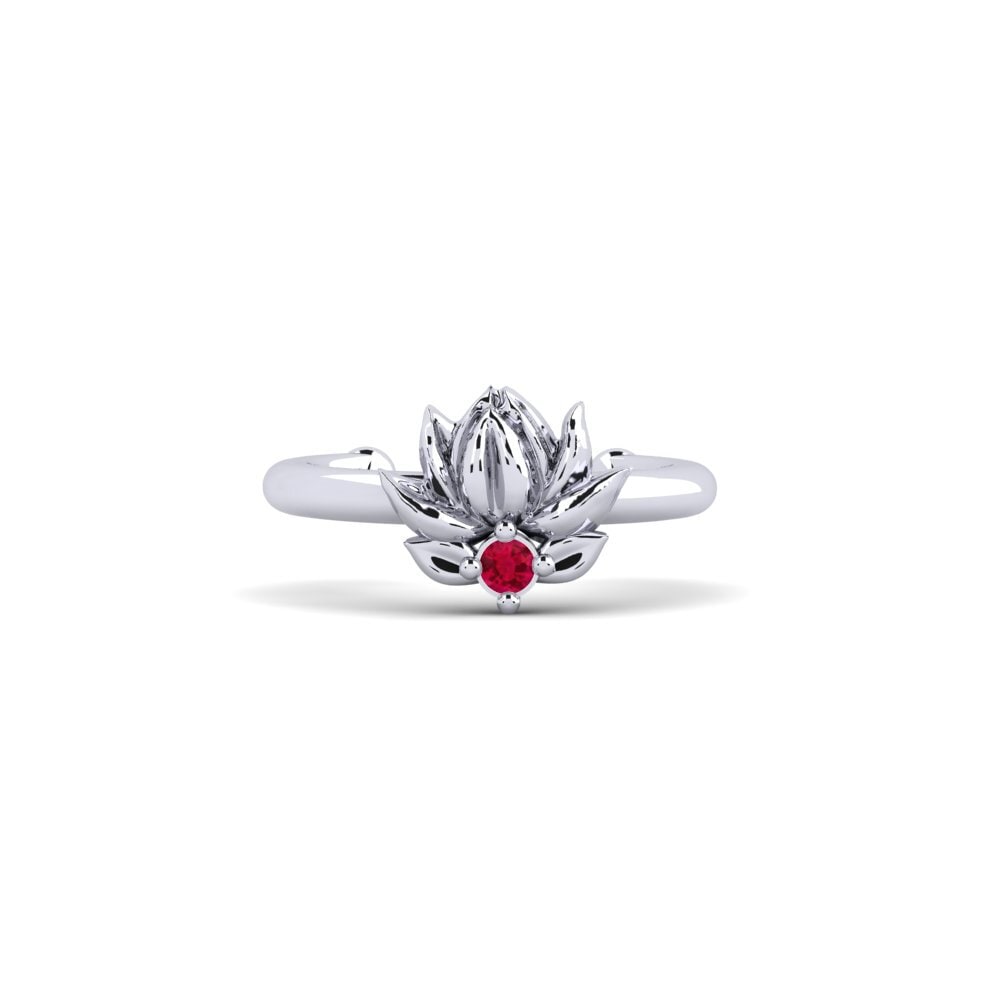 Vàng Trắng 14K Đá Ruby / Hồng Ngọc Bông tai nữ Etterklang