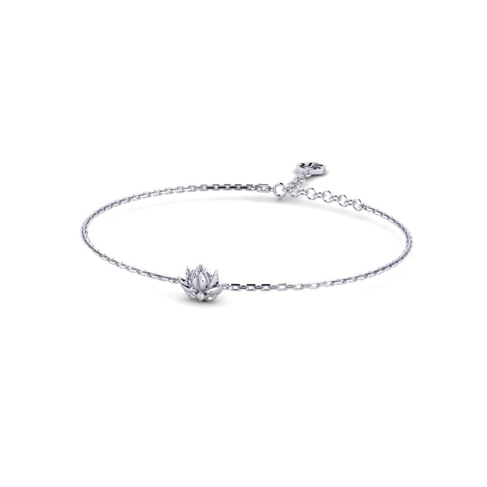White Silver Moissanite Women's Bracelet Filigrana