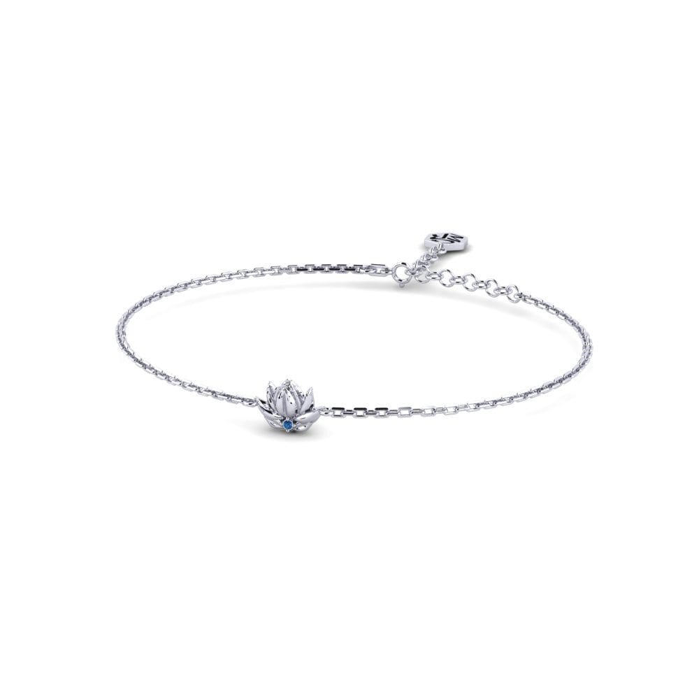 925 Prata de lei Zircônia azul escuro Pulseira Feminino Filigrana
