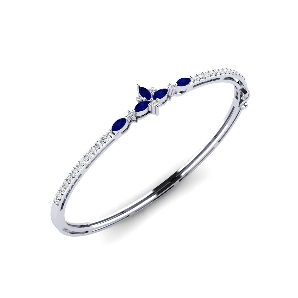 シルバ925 サファイア 女性バングル Frostklar