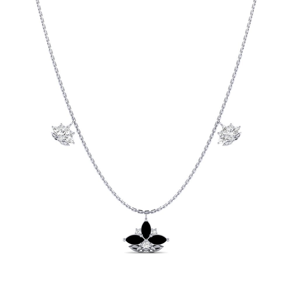 925 은 흑마노 여성 목걸이 Galanthus