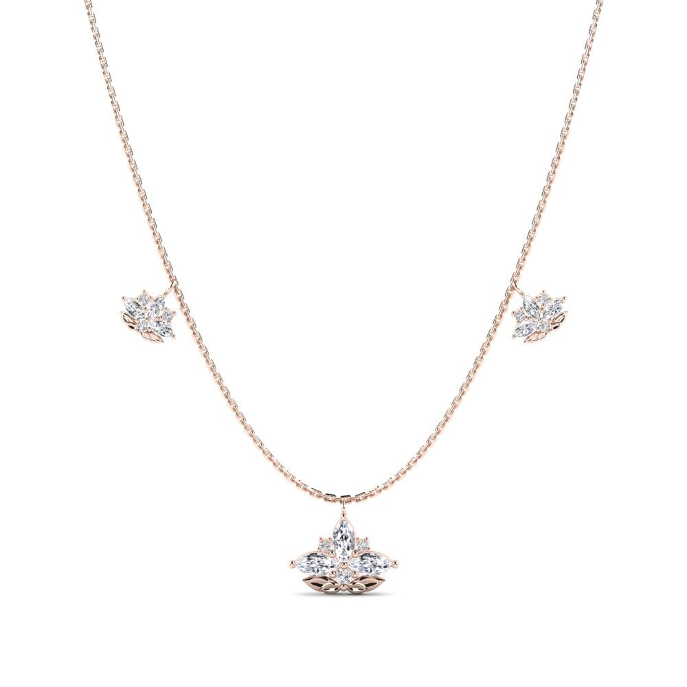 14k Oro Rosa Collar de Mujer Galanthus