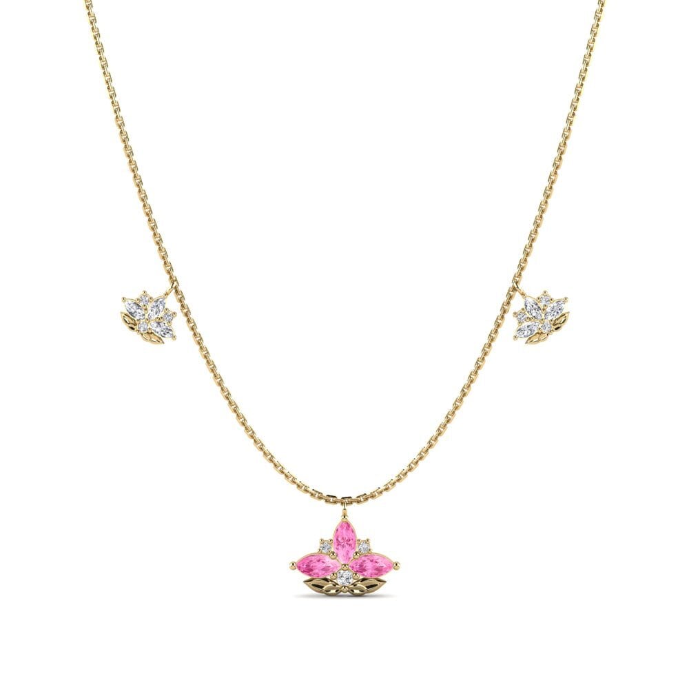 Zafiro Rosado Collar de Mujer Galanthus