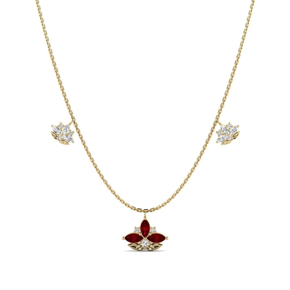 Zircônia Vermelha Colares Feminino Galanthus