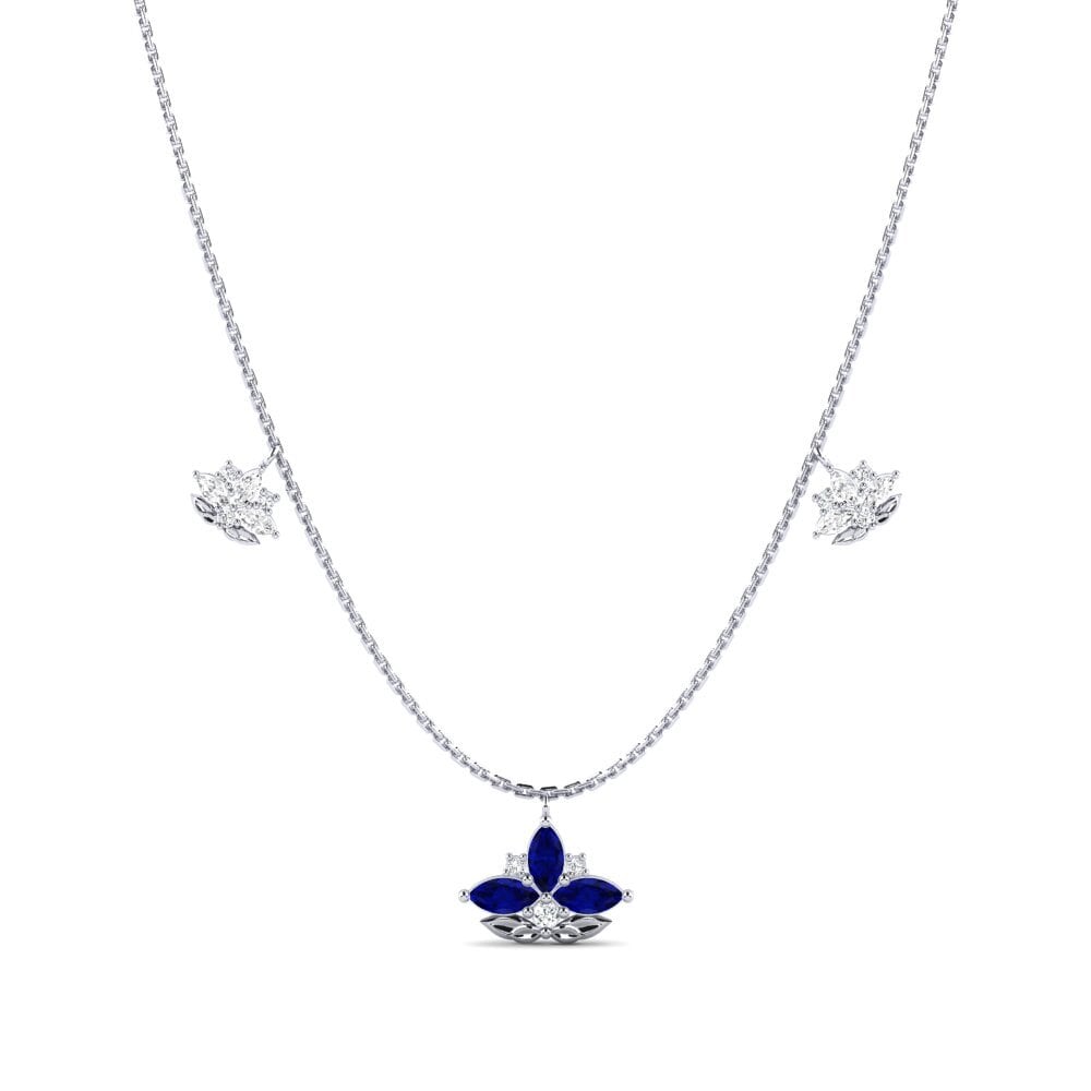 シルバ925 サファイア 女性ネックレス Galanthus