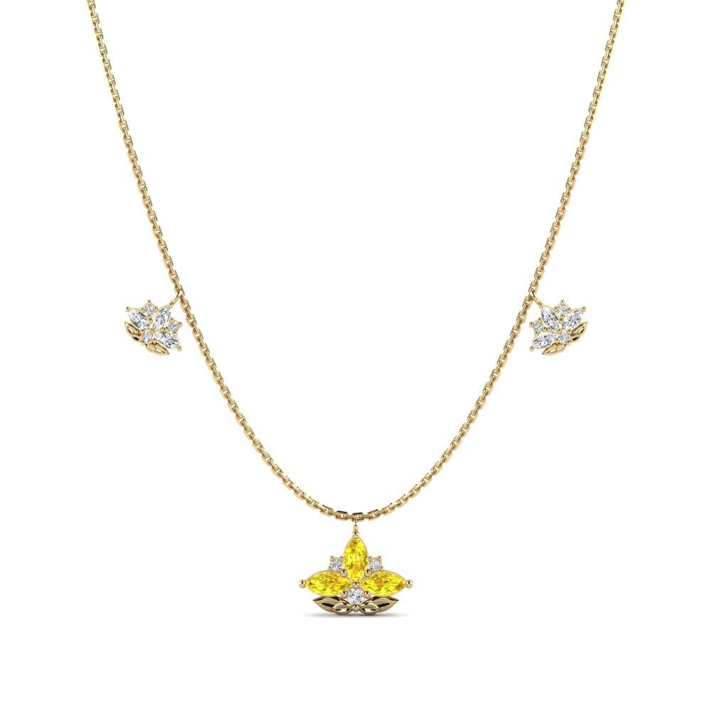 Yellow Sapphire Women's Necklace Galanthus