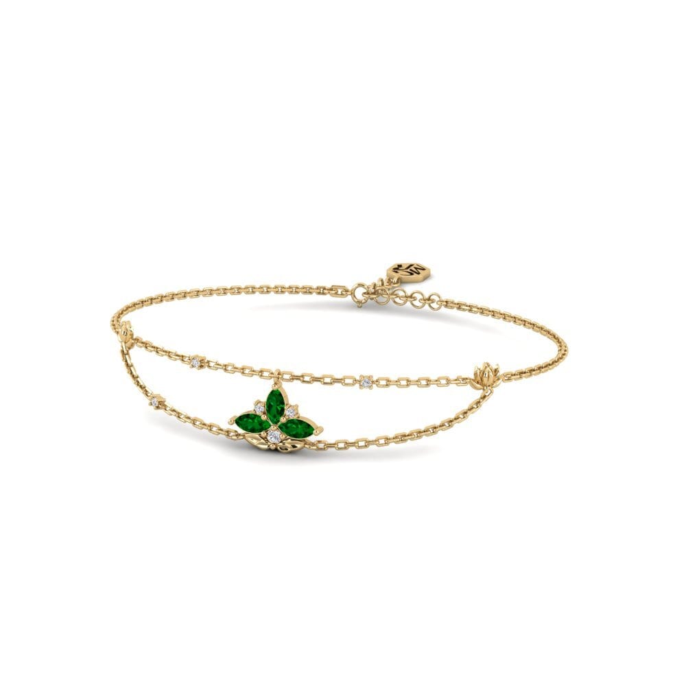 Zircônia Verde Pulseira Feminino Genklang