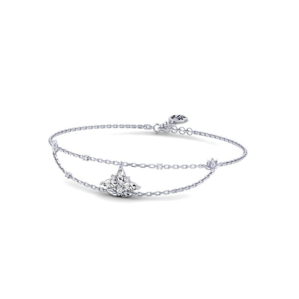 Paladio Moissanita Pulsera de Mujer Genklang