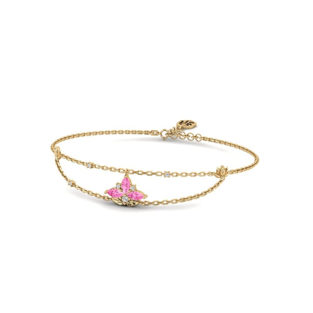 Zafiro Rosado Pulsera de Mujer Genklang