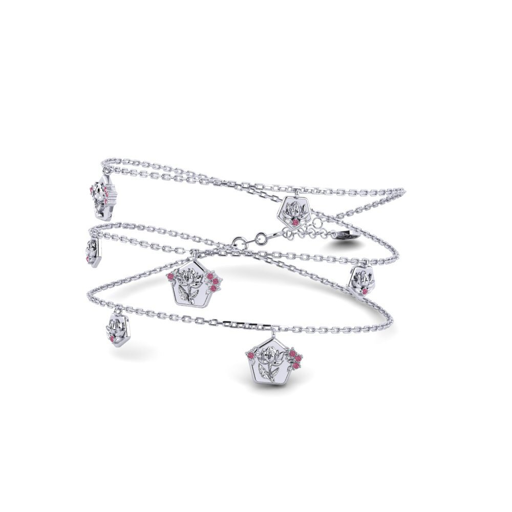 Plata 925 Granate Rhodolite Collar de Mujer Gullviva
