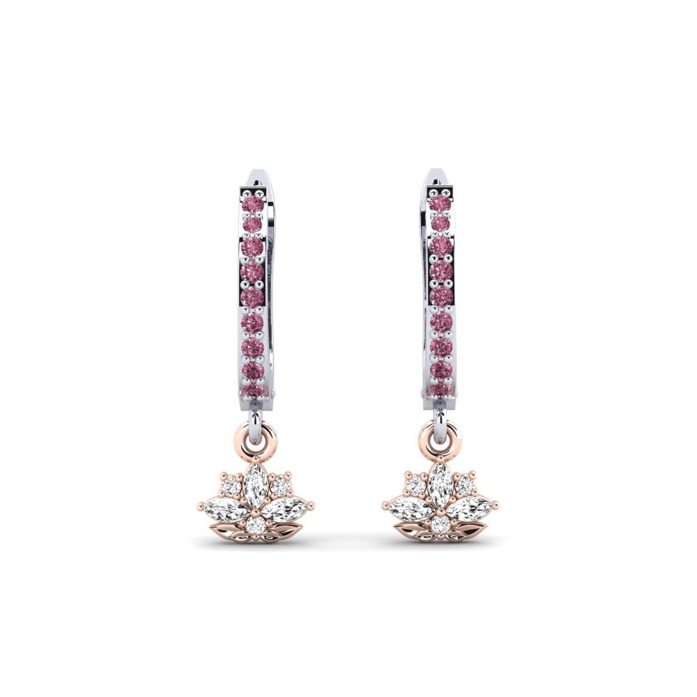 585 Weiß & Rotgold Rhodolit-Granat Damen ohrring Herbaria