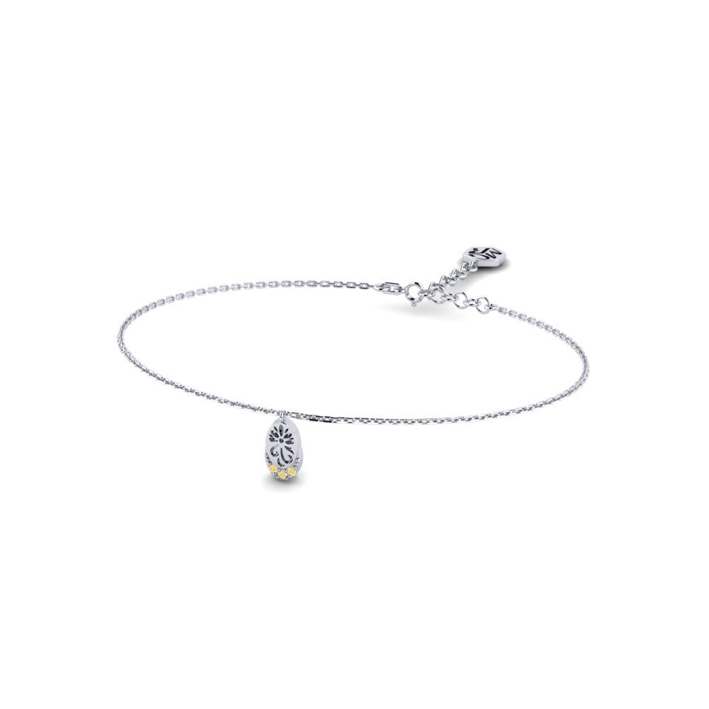 925 Prata de lei Diamante Amarelo Pulseira Feminino Igiti