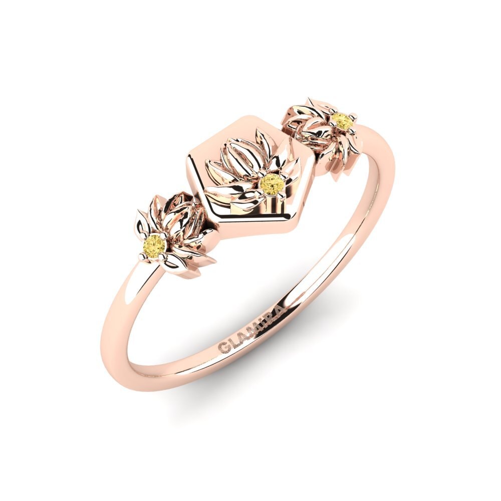 Vàng Hồng 14K Kim Cương Vàng Nhẫn Incisio
