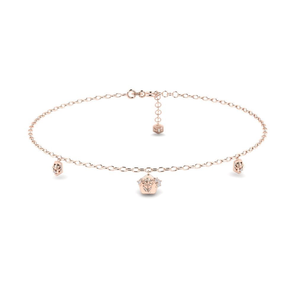 18k Ροζ Χρυσό Διαμάντι Women's Anklets Kaprifol
