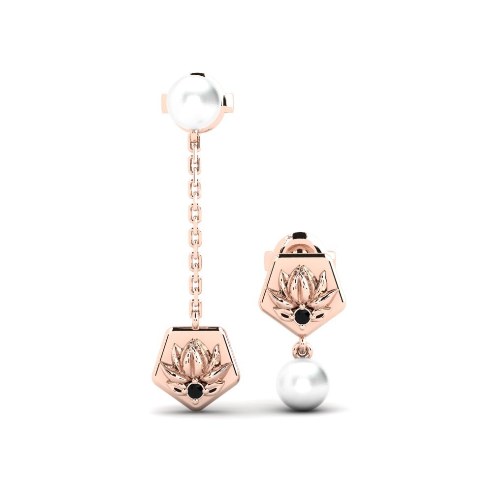 14ct Rose Gold Black Diamond Women's Earring Lagmald