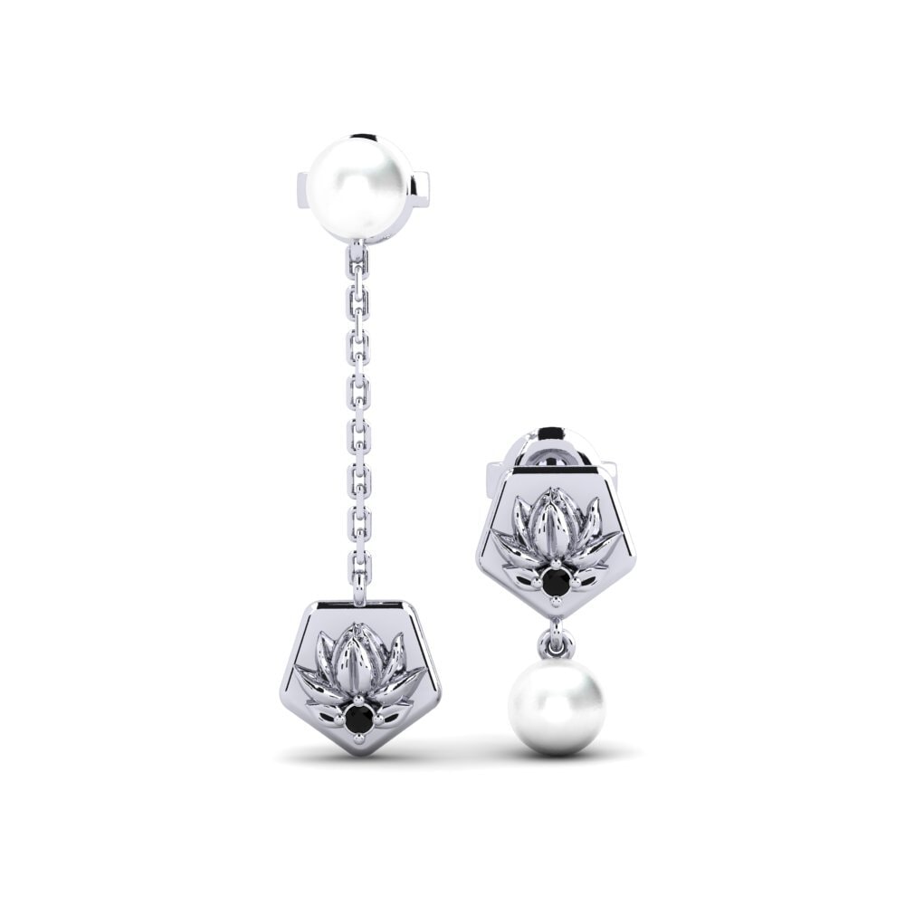 14ct White Gold Black Diamond Women's Earring Lagmald