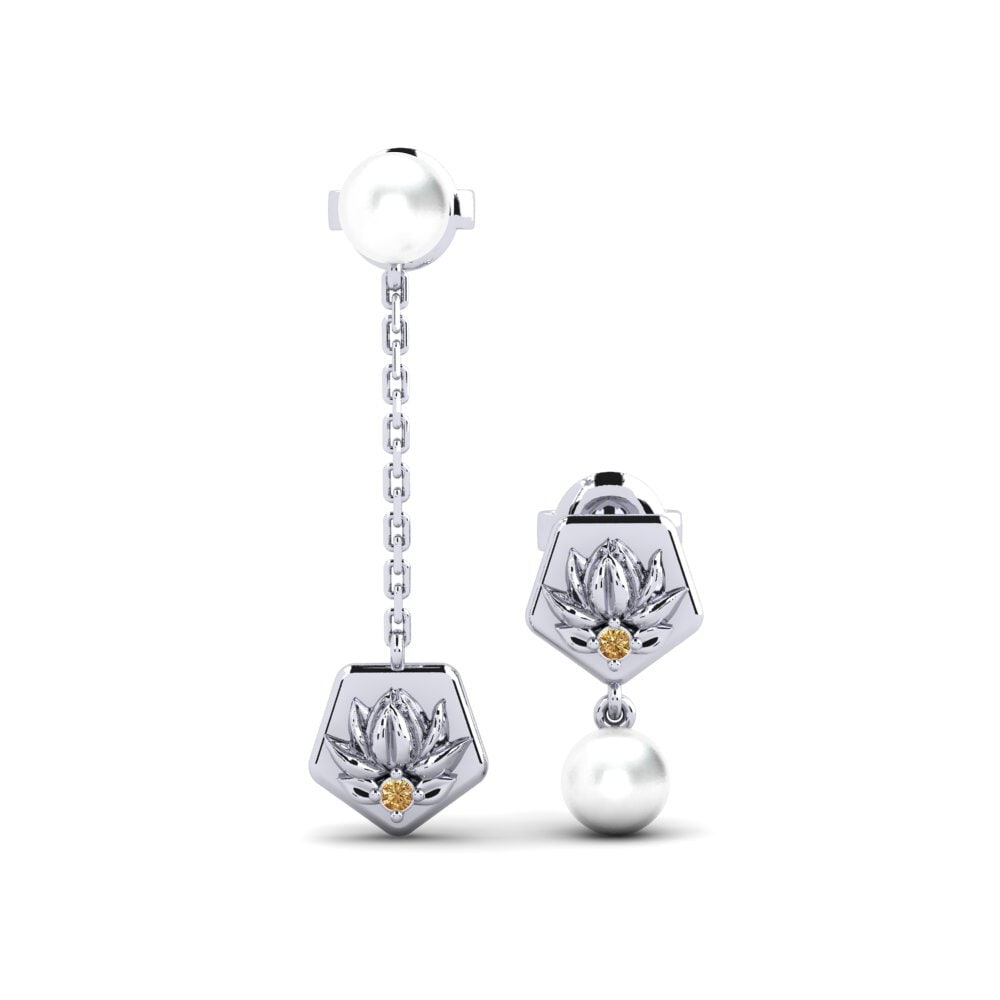 Weißgold 750 Brauner Diamant Damen ohrring Lagmald
