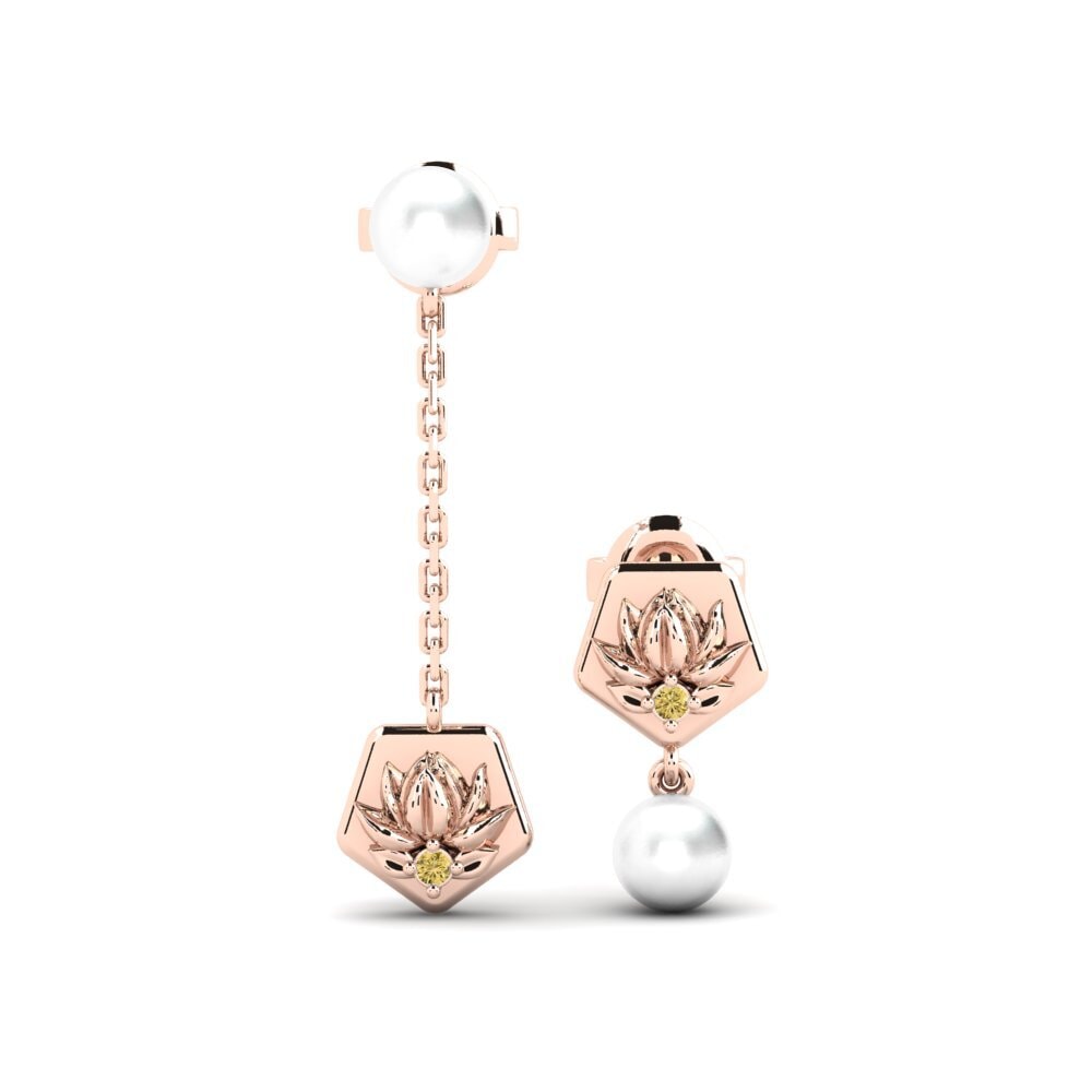Vàng Hồng 14K Kim Cương Vàng Bông tai nữ Lagmald