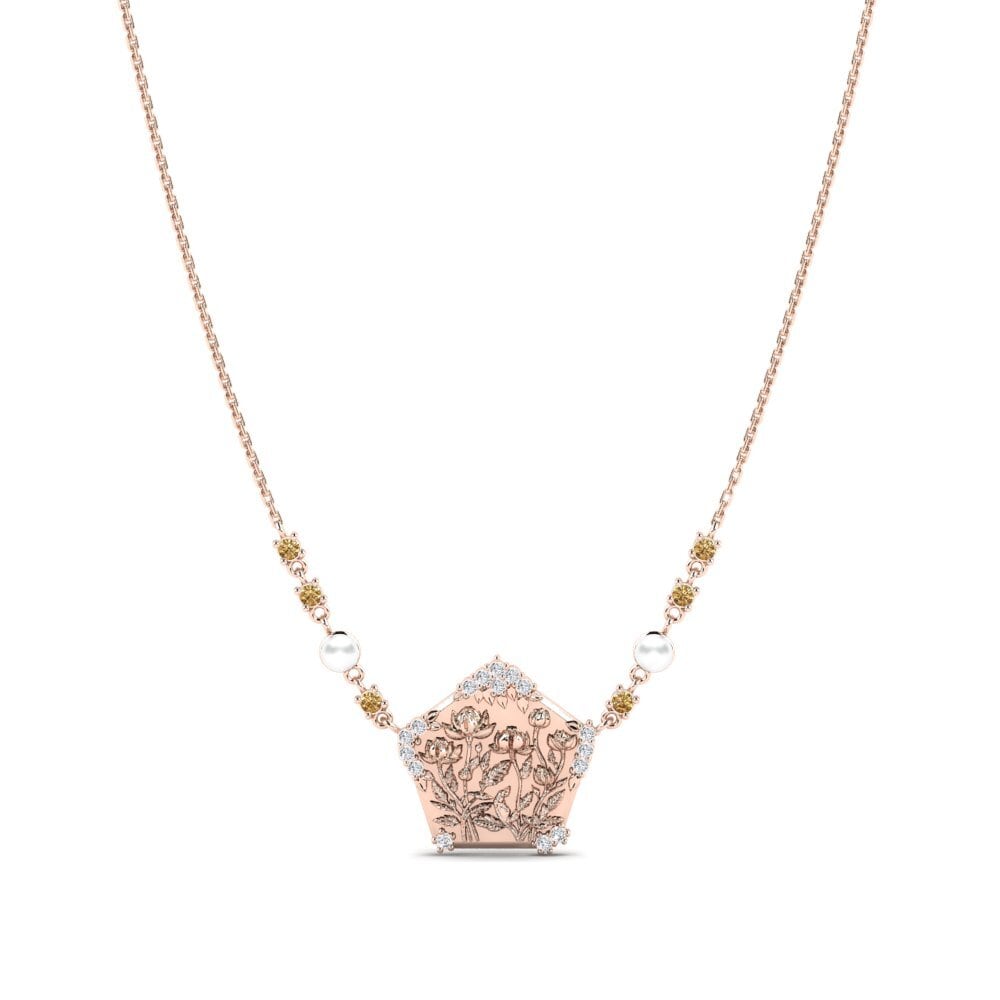 Rotgold 750 Brauner Diamant Damen halskette Lavondula