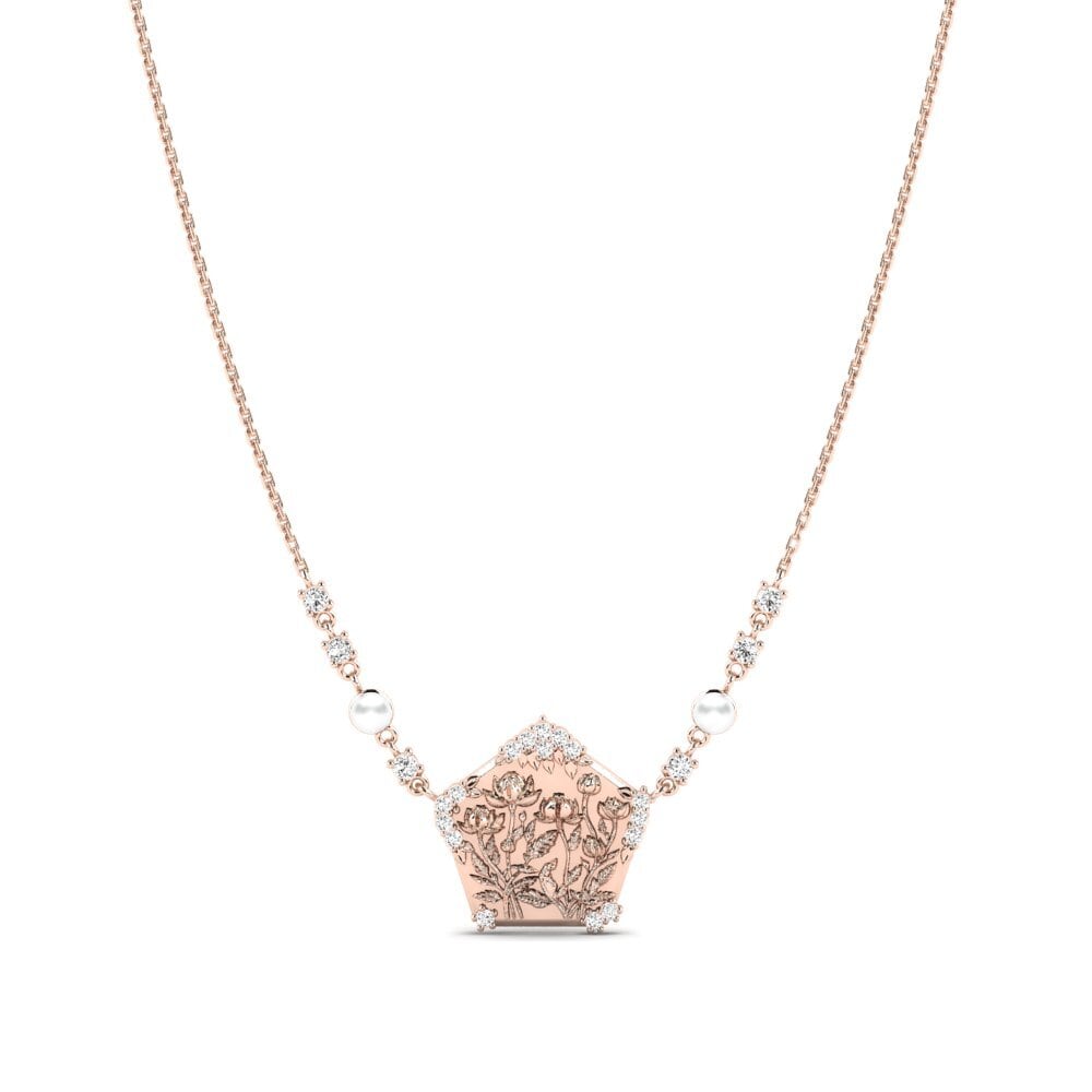 9ct Rose Gold Moissanite Women's Necklace Lavondula