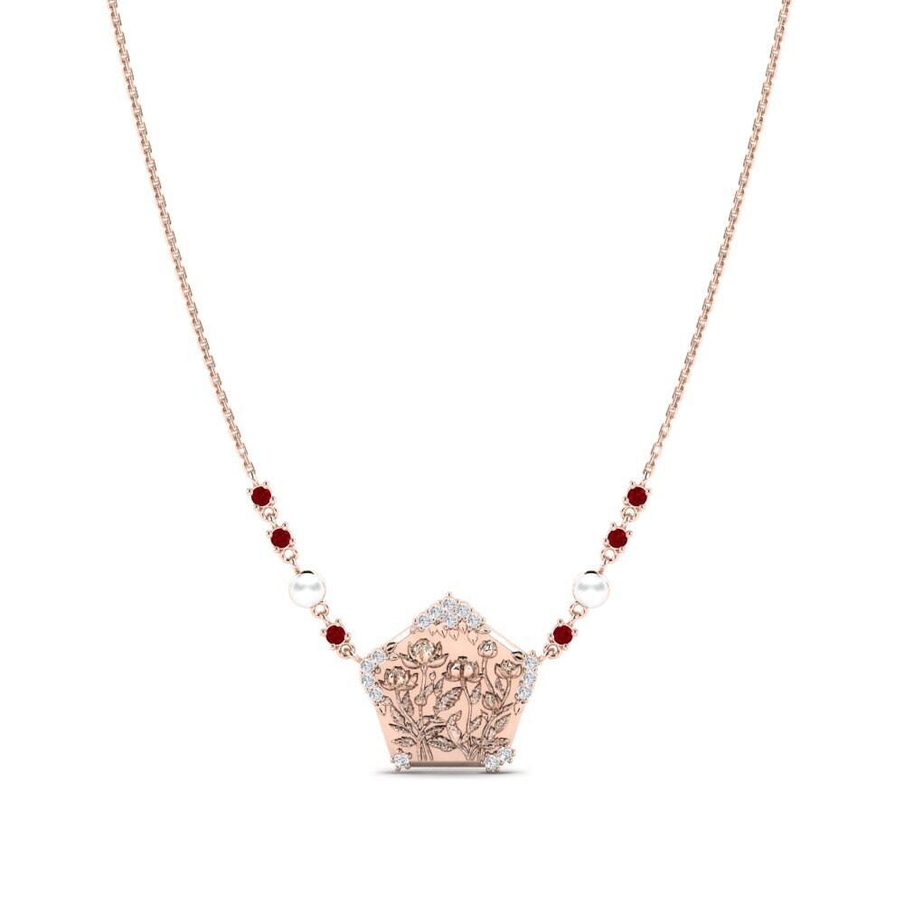 Rotgold 375 Roter Zirkonia Damen halskette Lavondula
