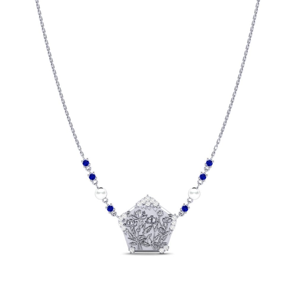 シルバ925 サファイア 女性ネックレス Lavondula