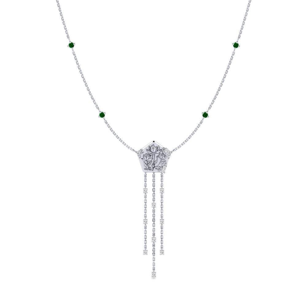 Plata 925 Circonita Verde Collar de Mujer Likevekt