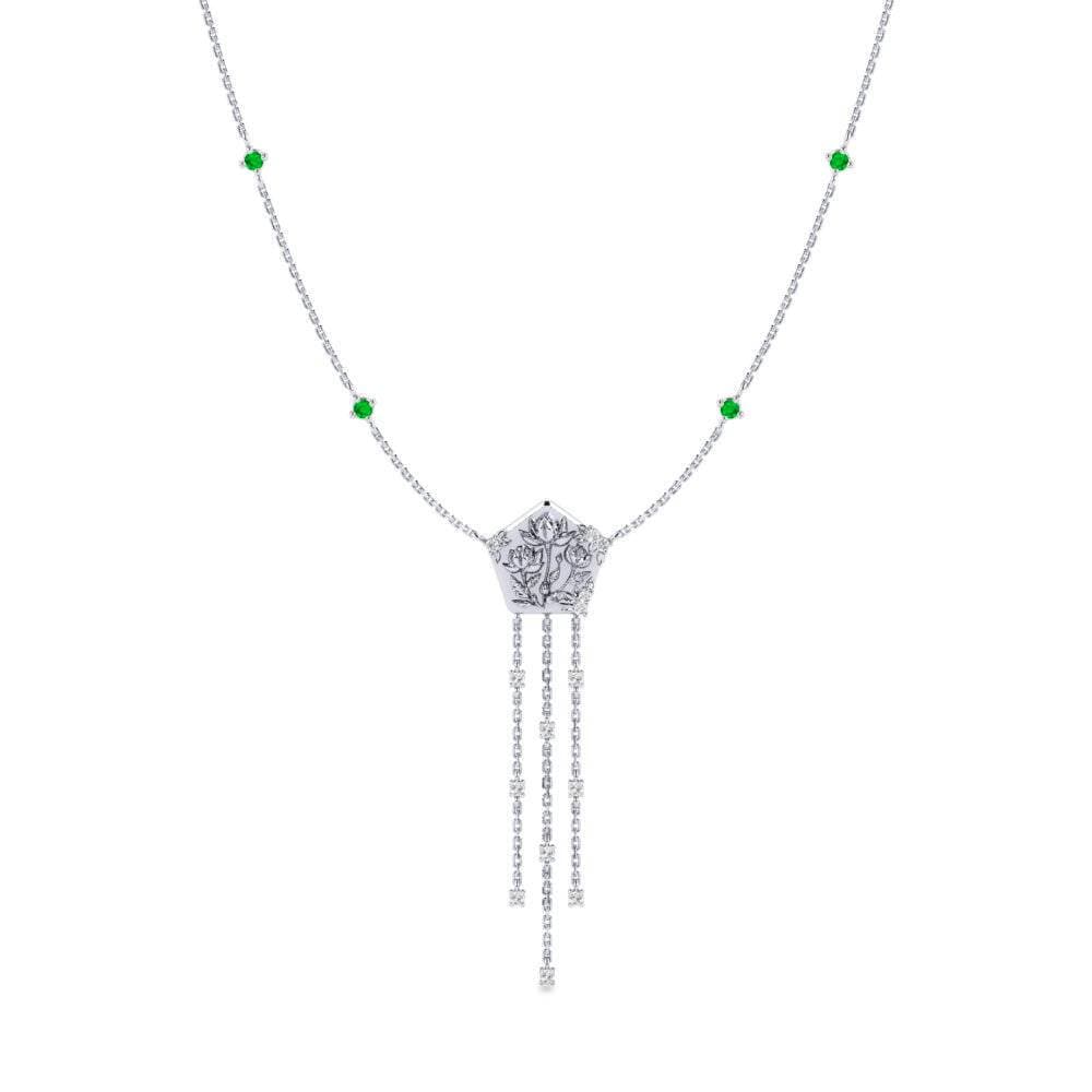 Plata 925 Esmeralda Collar de Mujer Likevekt