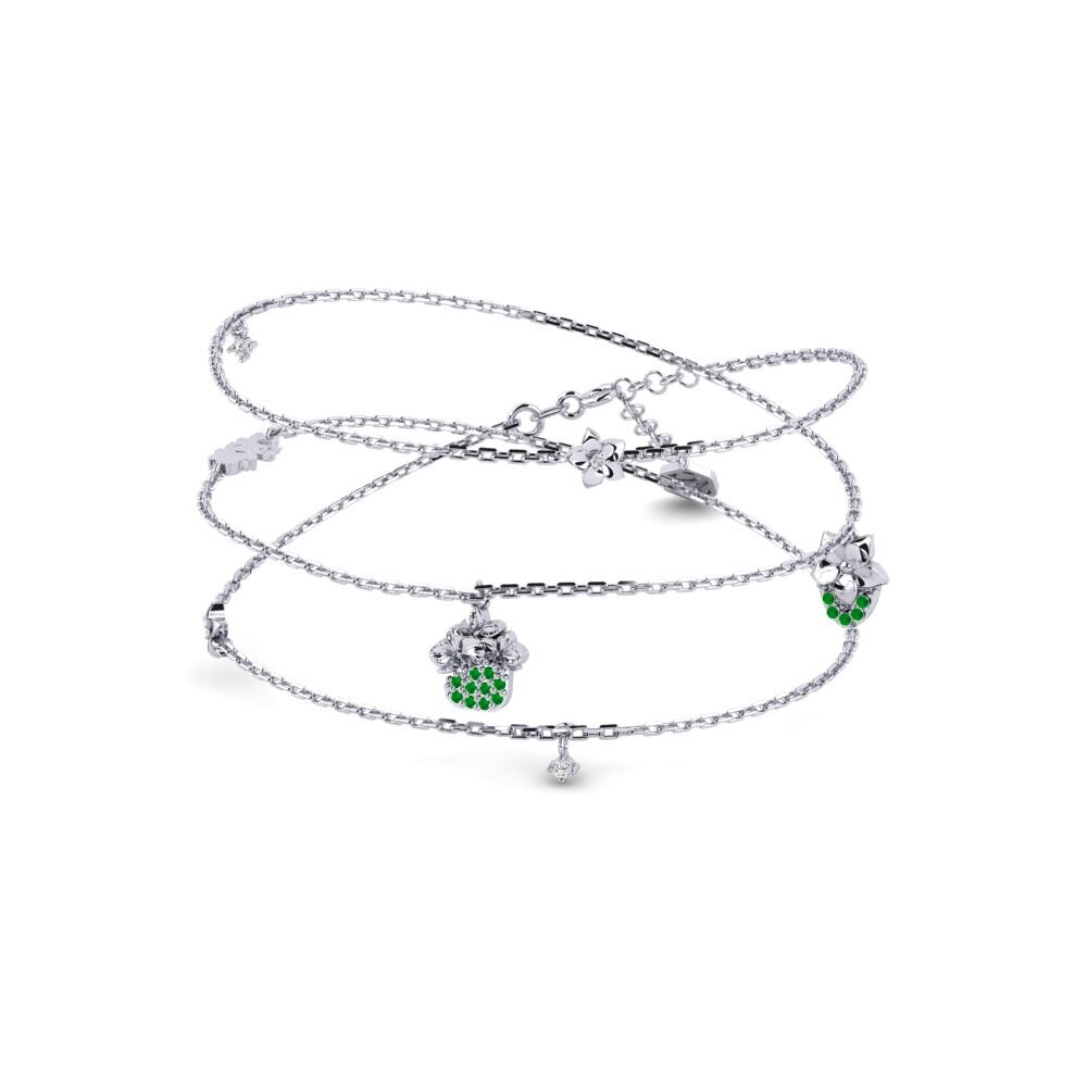 Plata 925 Esmeralda Collar de Mujer Lumeris