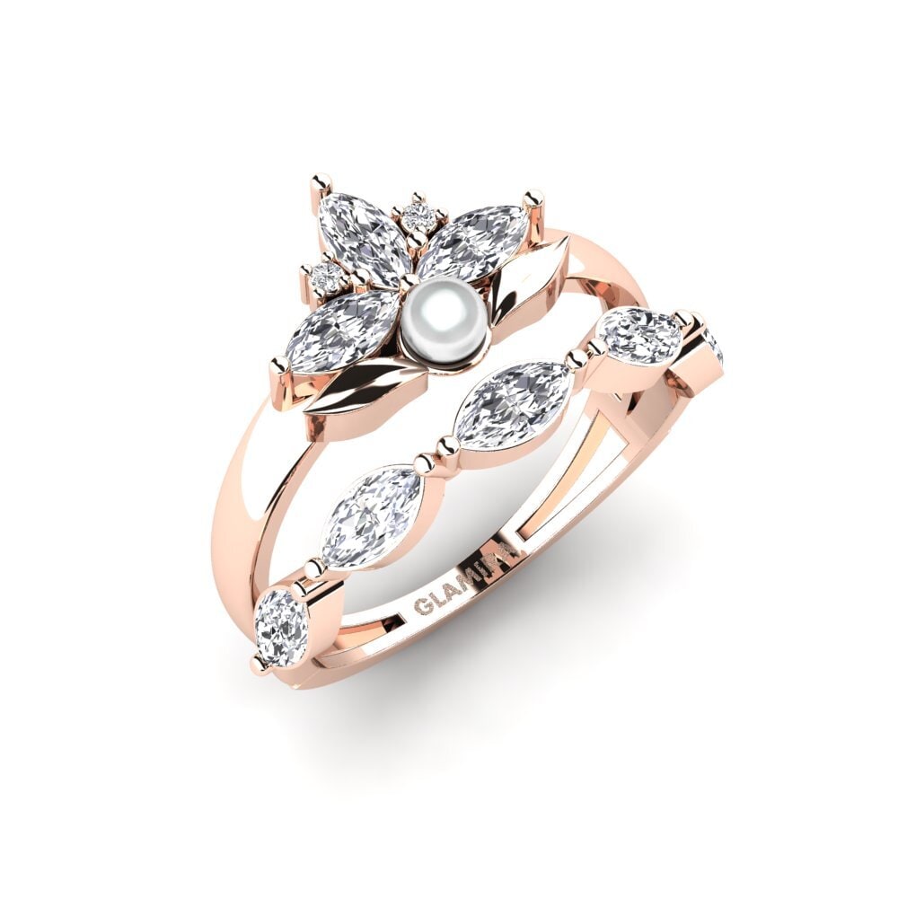 Rotgold 750 Diamant Ring Modelado