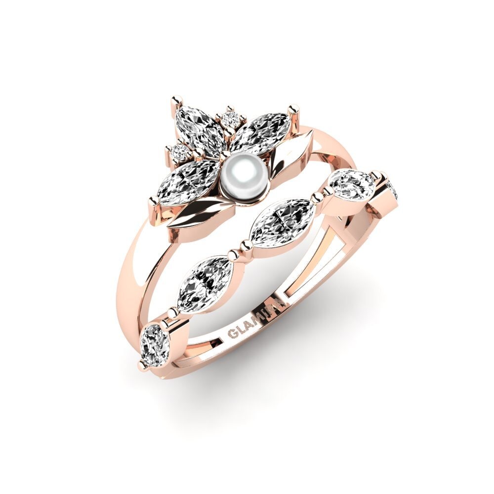 Rotgold 585 Moissanit Ring Modelado