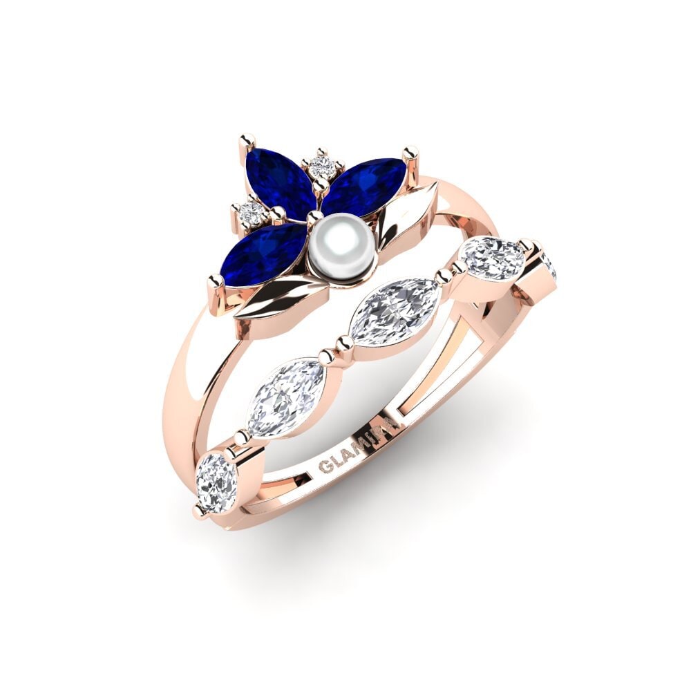 Rotgold 750 Saphir Ring Modelado