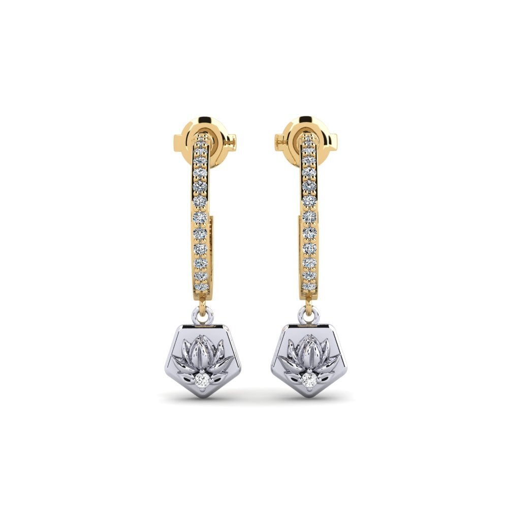Vàng-Trắng 14K Đá Zirconia Bông tai nữ Obscura