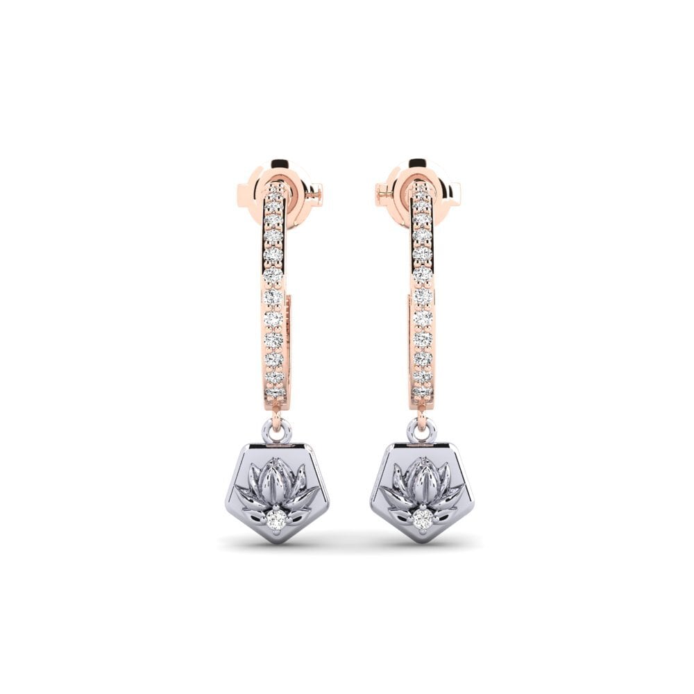 Vàng Trắng-Đỏ 9K Đá Moissanite Bông tai nữ Obscura