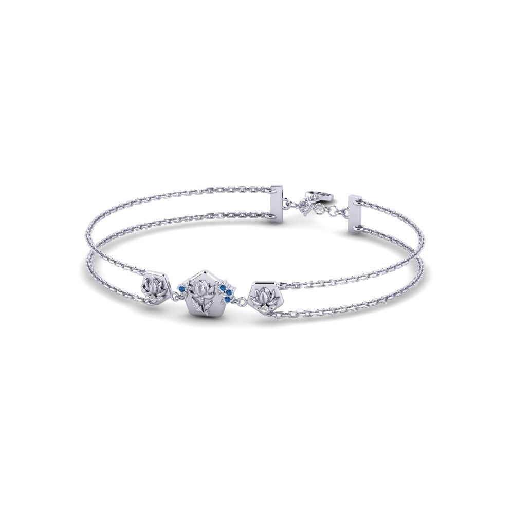 Paladio Circonita Azul Oscuro Pulsera de Mujer Ogripbar