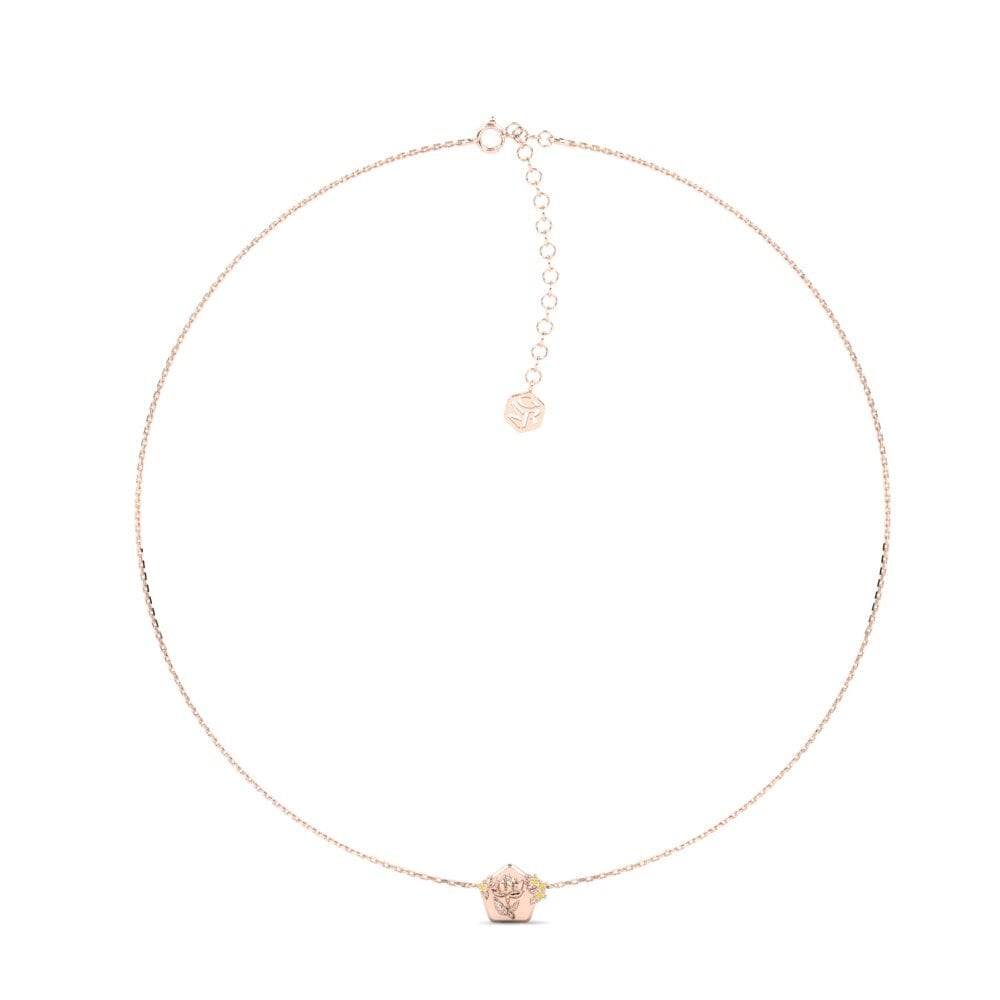 Vàng Hồng 14K Kim Cương Vàng Dây chuyền nữ Papaveraceae