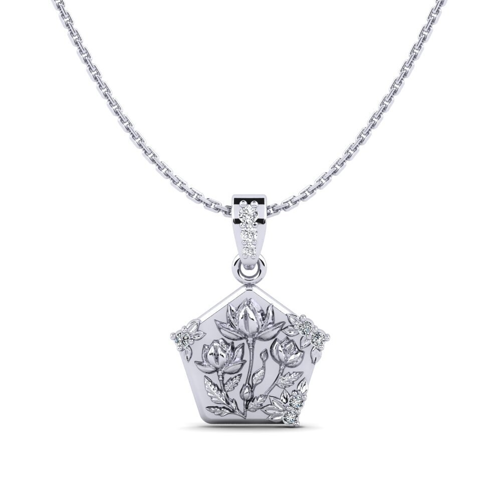 Plata 925 Circonita Colgante de Mujer Patina