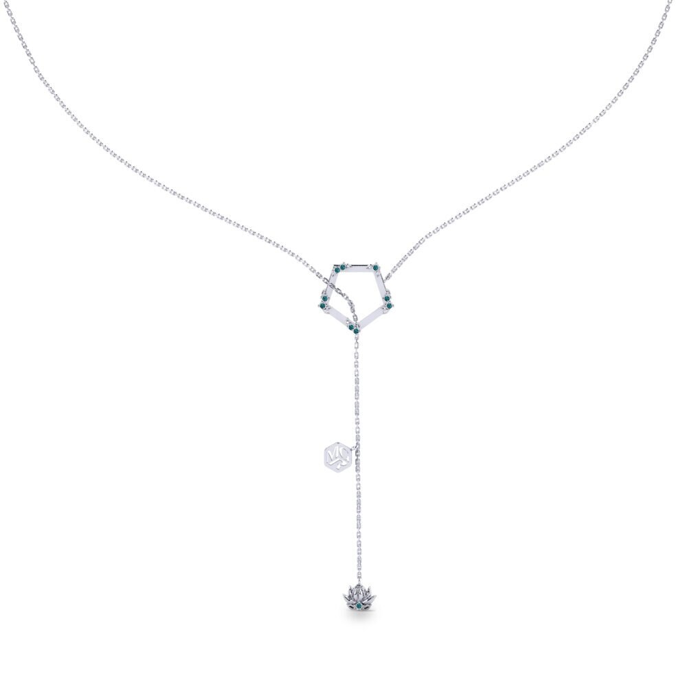 Plata 925 Diamante Azul Collar de Mujer Pinophyta